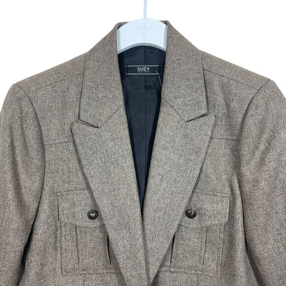 4 pocket brown blazer jacket size 11 SUZY SHIER - Picture 6 of 16